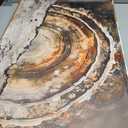 IBHJSART Framed Tree Ring Canvas Wall Art Vintage Colorful Wood Stump Painting Prints Modern Minimalist Pictures Neutral Nature Rustic Farmhouse Decor Living Room Bedroom Bathroom Office (24"x36" Natural)