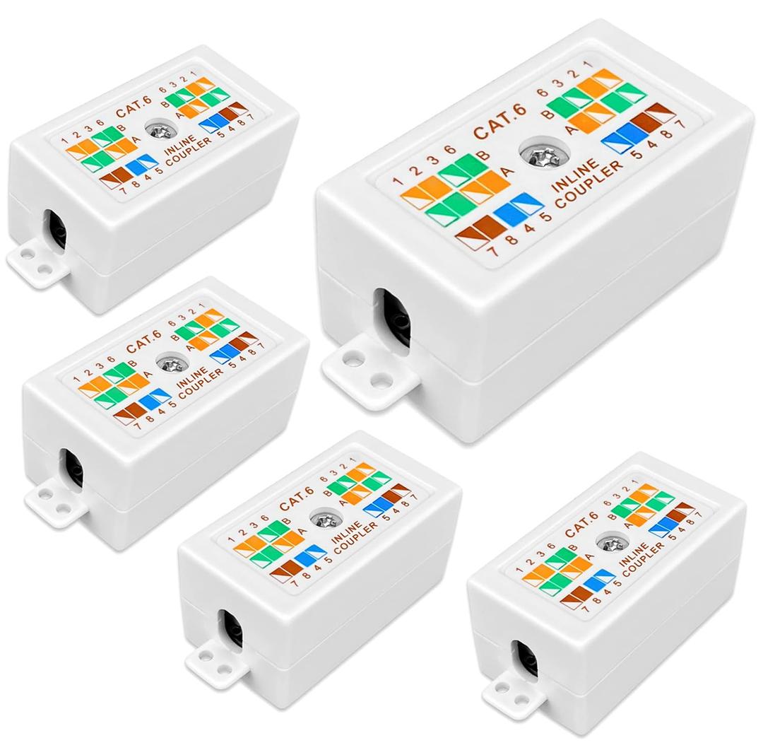 Cat 6 Junction Box 5 Pack Cat5e Splice Connector Unshielded, Punch Down Type by NECTECABLE