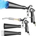 Dry Cleaning Gun,High-Pressure Air Blow Gun,Car Cleaning Gun,Air Nozzle Blow Gun, Car Air Blow Gun with 2 Nozzles,Works with Air Compressor and Quickly removes Surface Dirt and dust