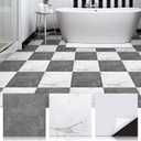 Spiareal 48 Pieces Peel and Stick Floor Tiles Vinyl Flooring 12 x 12 Inch Stick on Floor Tile Self Adhesive Waterproof DIY for Bathroom Kitchen Bedroom Living Room(Gray Marble,White Marble)
