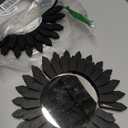 LOSOUR 2 Pack Boho Wall Decor Sunburst Mirror 12 inch Black Round Wood Mirror Boho Mirror Farmhouse Wall Decor for Bedroom Living Room Entryway