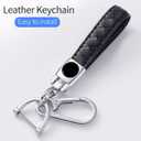 for Hyundai Key Fob Cover 5 Button Soft TPU with Leather Keychain 360 Degree Protection Car Key Case Shell Holder Fits for 2023 2022 2021 2020 Hyundai Sonata Santa fe Tucson, B Black