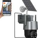 2K 3MP Tuya Solar Security Camera, Wireless Outdoor WiFi Camera w/ 360° PTZ, IP65, Battery Powered Surveillance Home Cam w/ Color Night Vision, PIR Sensor, 2-Way Audio, SD/Cloud Storage, App Alerts