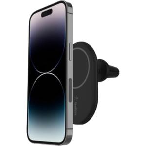Belkin MagSafe-Compatible Magnetic Wireless Car Charger 10W - Wireless Charger, Magnetic Car Vent Phone Mount for iPhone 17, iPhone 16, 15, & 14 Series, Pixel 10 (Power Supply Included) - Black