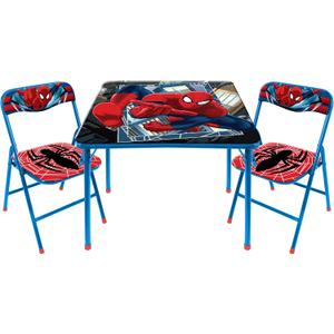 Idea Nuova Marvel Spiderman 3 Piece Children's Activity Square Table and Chair Set, Ages 3+ (NN201039)