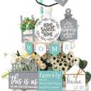 Set of 11 Farmhouse Tiered Tray Decor Rustic Home Tiered Tray Decorations Set Home Wooden Signs This is Us Farmhouse Tabletop Wood Signs for Kitchen Table Shelf Decor