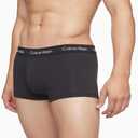 Calvin Klein Men's Cotton Stretch 3-Pack Low Rise Trunks (Black, M)