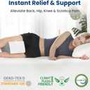 Kehangte Knee Pillow for Side Sleepers,Knee Pillow,Leg Pillow for Side Sleeping,Hip Pain and Smooth Spine Alignment Pillows,Memory Foam Ergonomic and with Cover and Removable Straps,White/Gray