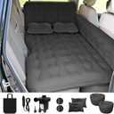 ISWEES Car Bed SUV Air Mattress, Car Air Mattress with Electric Air Pump, 2 Inflatable Pillows and 2 Footrests for Back Seat, Side Seat,Trunk Sleeping - Upgraded -Thickened Camping, Black