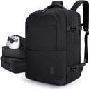BAGSMART 40L Black Travel Laptop Backpack with Packing Cubes and Shoe Bag