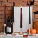 Zhengmy 4 Pack Halloween Vampire Tears Taper Candles, 10 Inch Tall Bleeding Candles Blood Drip Spooky Gothic Candlesticks for Halloween Vampire Home Party Decorations Supplies (Black)