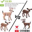 16PCS Deer Figurines Model Trees Kit, Plastic Woodland Animals Toys, Miniature Wild Forest Animal Figures for Christmas Decoration Cake Toppers Party Favors