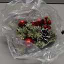 12 Inch Christmas Candle Ring for 3 Inch Pillar Candle with Berries, Ornaments and Pinecones