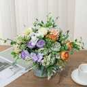 KAOYOO 4 PCS Artificial Peony Bouquet Short Stem for DIY Wedding Decoration Bridal Bouquet Home Decorations(Purple 4-PCS)