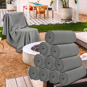 10 Pack Fleece Throw Blanket Soft Warm Lightweight Bulk Blankets Cozy Pet-Friendly Fleece Blankets Bulk for Bed Couch Sofa Wedding Party Camping Home Office(Grey, 50x60 Inch)