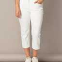 PGA TOUR Women's 22" Tech Capri Golf Pants with Comfort Stretch Waistband - Size 2 - 18 Plus (White)