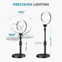 InnoGear Desk Ring Light with Stand, 60 LED 10W Overhead Portable Selfie Light Video Conference Lighting with Clip Camera Light for Monitor Laptop Computer Zoom Call Live Streaming Video Recording