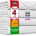 Utopia Bedding Washable Underpads 34" x 52" (Pack of 4), Waterproof Reusable Heavy Absorbency Incontinence Bed Pads for Adults, Kids, Elderly and Pets, Bedwetting Pads for Sofa and Couch (White)