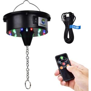 Rotating Disco Ball Motor Light, 6-12RPM Adjustable Speed Disco Ball Spinner Light 18LEDs for 8~24'' Large Heavy Duty Mirror Motor,Wedding Birthday DJ Party Decor