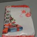 ArtSocket 4 Pcs Shower Curtain Set Christmas Tree Red Ball Gift Decor with Non-Slip Rugs Toilet Lid Cover and Bath Mat Bathroom Decor Set 72" x 72"