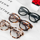 3 Pack Oversized Blue Light Blocking Reading Glasses for Women, Retro Style Readers with Spring Hinge +1.25