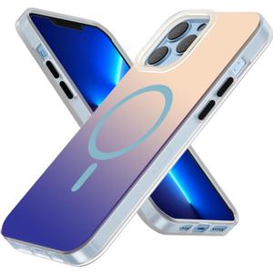 AUROX Magnetic Case for iPhone 13 Pro Max Case, Compatible with MagSafe, Shockproof Military-Grade Protection Phone Case, Iridescent Translucent Matte Slim Protective Phone Cover, Gradient Blue
