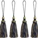 4 Pack Tassel Key Tassel with Loops, Handmade Tassel Craft, DIY Accessories for Home Decoration