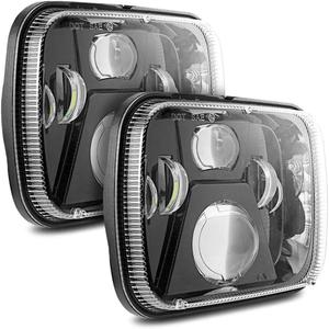 Auxbeam 5x7 7x6 Inch Led Headlights with High Low Beam DOT Approved H6054 6054 Led Rectangular Headlight for Jeep Wrangler YJ Cherokee XJ GMC Replacement H5054 H6054LL 69822 6052 6053 (Black)