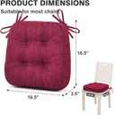 Shinnwa Kitchen Chair Cushions Set of 6, Dual-Layer Memory Foam Dining Chair Cushions, Patented Design Seat Pads with Ties, 16.5 x 16.5 x 3.5in, 6 Pack, Burgundy