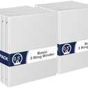 1/2 Inch 3-Ring-Binder with Pockets, 0.5''-inch Round Binders Holds 100 Sheets US Letter Size 8.5'' x 11'' - Bundle 12 Packs White Binders for Home, Office, and Back to School (0.5'' - 12 Packs)