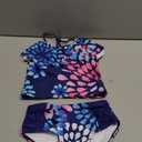 Century Star Girls Tankini Charlotte Flounce Swimsuit Two Piece Swimwear Bathing Suit Set for Summer Beach (6-7 Years, Navy Fireworks)