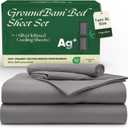 Silver Infused Bed Sheets Set, Temperature-Regulating Fabric with Self-Cleaning Technology for 3X Freshness Sleep, Genuine 100% Organic Viscose Derived from Bamboo (Gray, Twin XL)