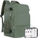 Sinaliy Travel Backpack, Carry on Flight Approved Backpack with Multi-Pockets, TSA Waterproof 17.3inch Laptop Backpack, Personal Item Travel Bag for Men Women, Army Green