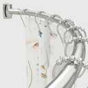 Chrsouly Adjustable Curved Shower Rod, 42-72 inches Extra Wide Shower Curtain Rod, Rust proof, Premium Stainless Steel, Curved Shower Curtain Rod for Bathroom, Need to Drill, Nickel
