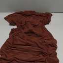 Women's Mock Neck Ruched Floral Mesh Bodycon Maxi Dress Cap Sleeve Tight Fitted Curvy Cocktail Club Party Dresses (Pure Chocolate Brown)