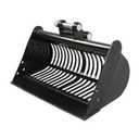 600MM Screening Skeleton Bucket Mini Excavator Attachments Compatible with Small Excavator Stone and Soil Screening 24IN with Two Pins