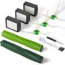 Replacement Parts & Accessories for iRobot E, I & J Series, Combo i5, j5 Series Robot Vacuum, Dual Multi-Surface Rubber Brushes & 3 HEPA Filter & 3 Edge-Sweeping Brushes (10 Pack)