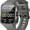 WalkerFit M2 Ultra Military Smart Watch for Android Compatible with iPhone, Rugged Men Smartwatch with Text and Call, Fitness Reloj Inteligente for Blood Pressure Monitor, Waterproof Big Screen Watch