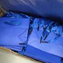 Qilery 50 Pcs Christmas Mini Paper Gift Bags Bulk with Tissue Paper Small Gift Bags with Handle and Tags for Birthday Wedding Thanksgiving Christmas Party Business(Royalblue,4.7 x 2.4 x 3.9'')