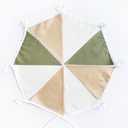 32Ft Camping Party Decorations Olive Green Tan Brown Cream Neutral Triangle Flag Fabric Banner Pennant Garland Streamers for Woodland Birthday Jungle Baby Shower Safari Camper Bachelorette Decor