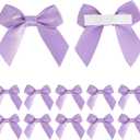 AIMUDI Lavender Satin Ribbon Bows, 2" Self-Adhesive Satin Bows, 50 PCs, Perfect for Gift Wrapping, Baby Shower, Wedding, Birthday Party Decorations