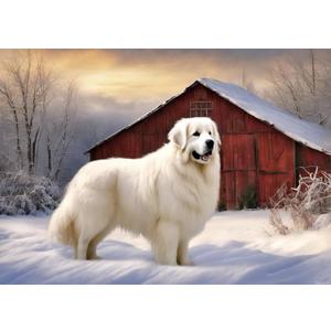 Puzzles for Adults 1000 Pieces, Impossible Hard Difficult Challenging Puzzles for Adults, Families Christmas Barnwood Great Pyrenees Challenging Puzzle Perfect for Game Nights 20x28in