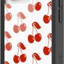 Wildflower Cases - Compatible with iPhone 14 Pro | Protective Black Bumper, 6.5ft Drop Test Certified, Women Owned Small Business | Cherry Red Summer Aesthetic Trendy | American Cherries