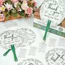 Cinrobiye 100 Sets Wedding Hand Fans Bulk for Guests, Handheld Fans with Thank You Cards, Outdoor Bridal Shower Favors