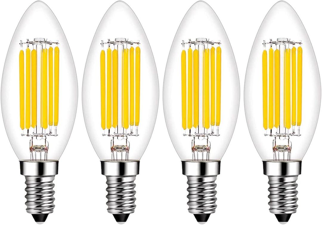 E14 LED Bulb Dimmable 60W Equivalent 2700K Warm White, E14 Light Bulbs European Base 6W 600Lumens AC120V, E14 Edison Bulb for Turkish Lamp Light Bulb Replacement, 4 Pack