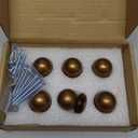 Goo-Ki 6 Pack Antique Brass Kitchen Cabinet Knobs,Retro Drawer Pulls,1 Inch Diameter Knob