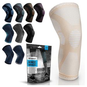 POWERLIX Leg Sleeve - Best Knee Brace for Leg Pain for Men & Women Knee Support for Running, Basketball, Volleyball, Weightlifting, Gym, Workout, Sports Please Check Sizing Chart, Size L