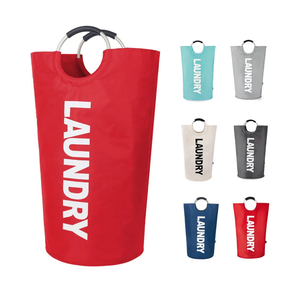 Twira 90L Large Laundry Basket, Laundry Hamper Stands Up Well, Laundry Bag with Padded Handles, Waterproof Clothes Bin Collapsible, Clothes Hamper for Bathroom, Laundry, College (Red)