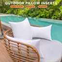 18 x 18 Outdoor Pillow Inserts Set of 2 Square Throw Pillow Inserts Waterproof for Couch Porch Outside Patio Furniture Decorative Pillows Medium White Sofa Cushion Stuffer