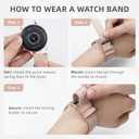 3 x WalkerFit Genuine Leather Quick Release Watch Band 20mm/22mm, Soft Leather Replacement Strap for Men & Women, Classic Elegant Wristband Compatible with Most Smart Watches (Blue/Pink)